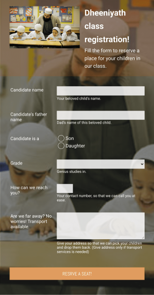 Theology Class Registration Form Template