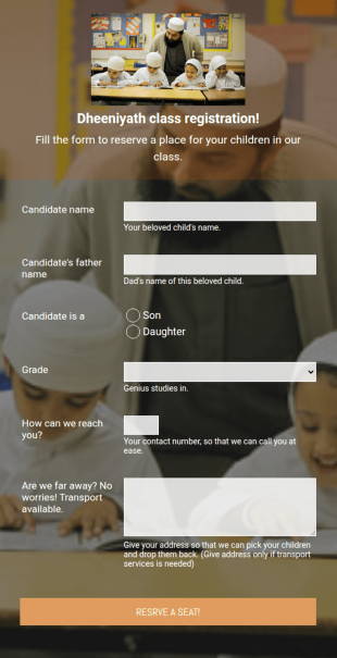Theology Class Registration Form Template