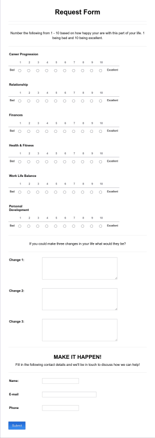 Self Assessment Form Template
