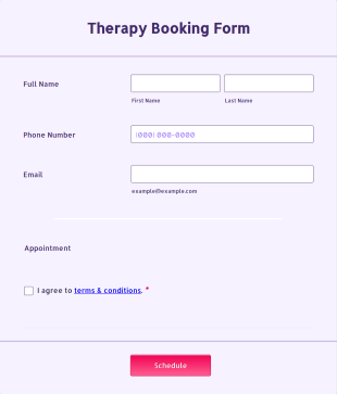 Therapy Booking Form Template