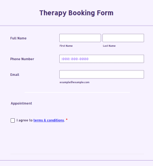 Therapy Booking Form Template