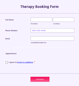 Therapy Booking Form Template