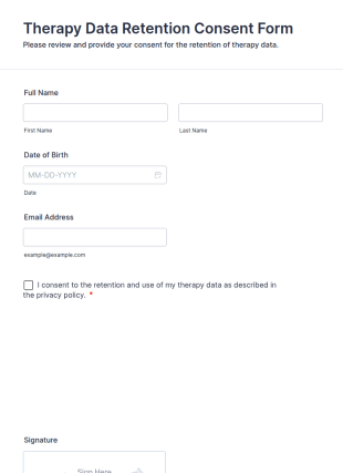 Therapy Data Retention Consent Form Template