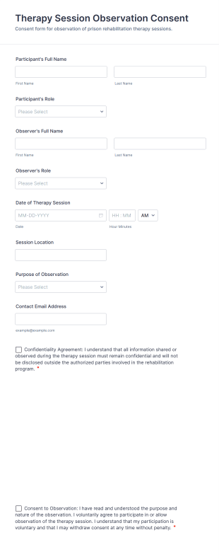 Therapy Session Observation Consent Form Template
