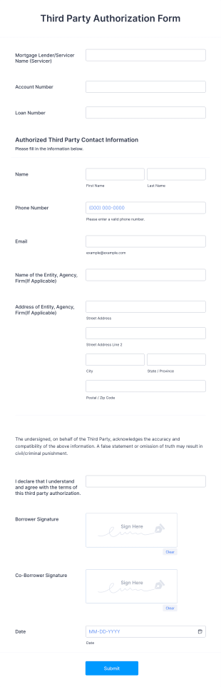 Third Party Authorization Form Template