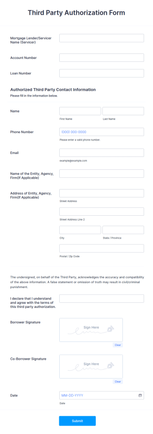 Third Party Authorization Form Template