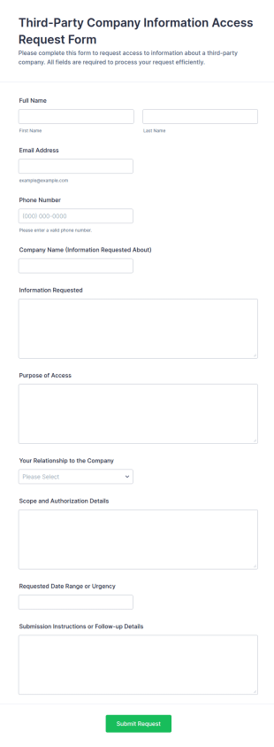 Third Party Company Information Access Request Form Template