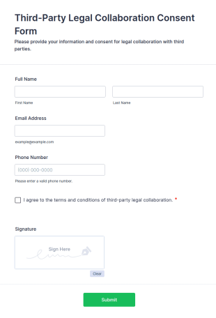 Third Party Legal Collaboration Consent Form Template