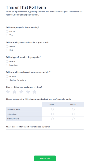This Or That Poll Form Template