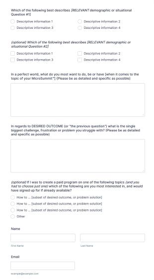 Post Event Survey Framework Template Form Template