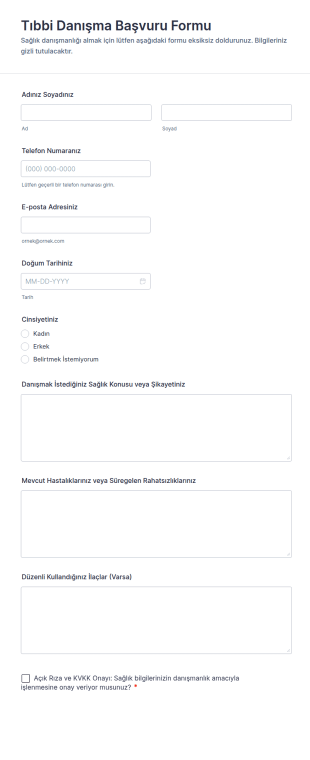 Tıbbi Danışma Başvuru Form Şablonu