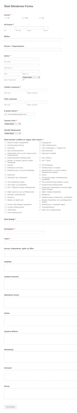 Tibbi Makale Ozeti Olusturma Form Template