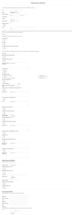 Tıbbi Onay Ve Tazminat Form Template