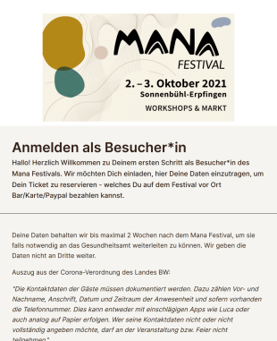 Ticket Reservierung Form Template