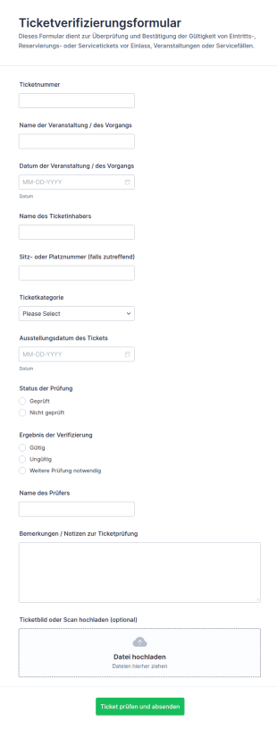 Ticket Verification Umfrage