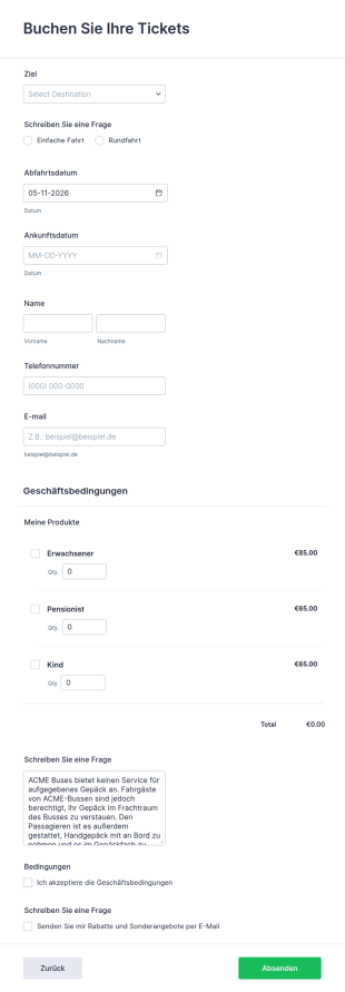 Tickets Buchen