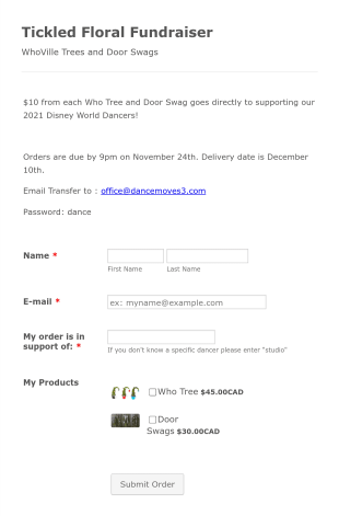 Tickled Floral Fundraiser Form Template