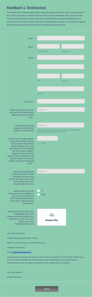 Tidurician Graduates Feedback Form Template