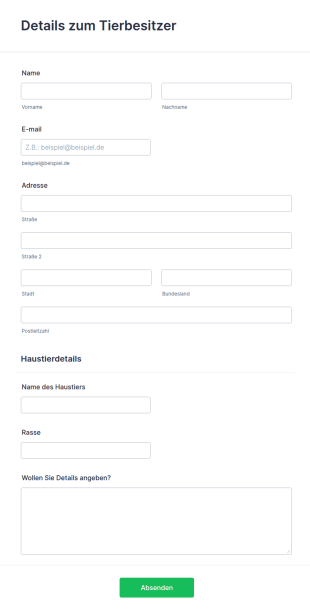 Tierärztliches Rezeptformular