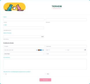 Tierheim Spendenformular Form Template