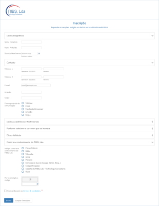 TIIBS, Lda Inscricao