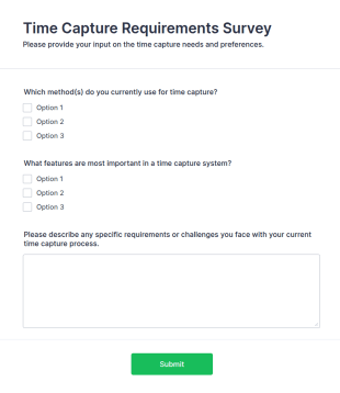 Time Capture Requirements Survey Form Template