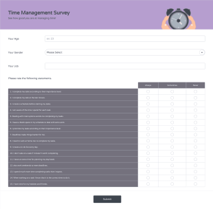 Time Management Survey Form Template