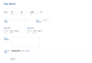 Time Sheet Form Template