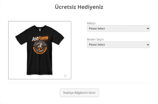 Tişört Sipariş Form Şablonu