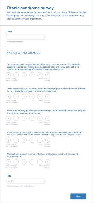Titanic Syndrome Survey Form Template