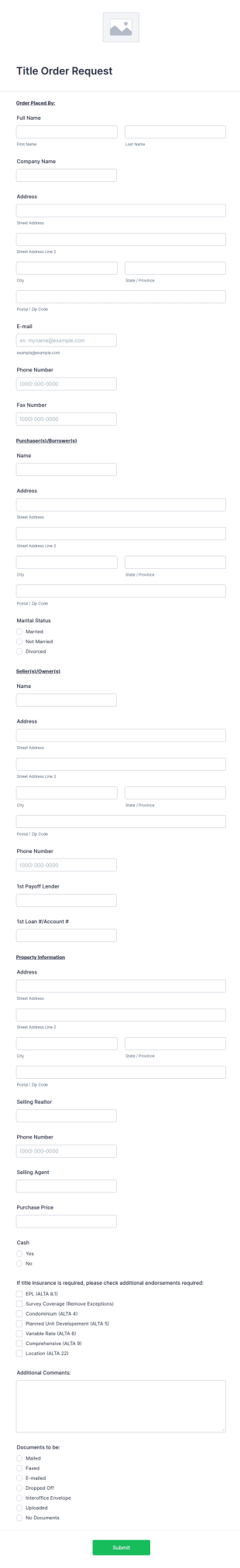 Title Request Form Template