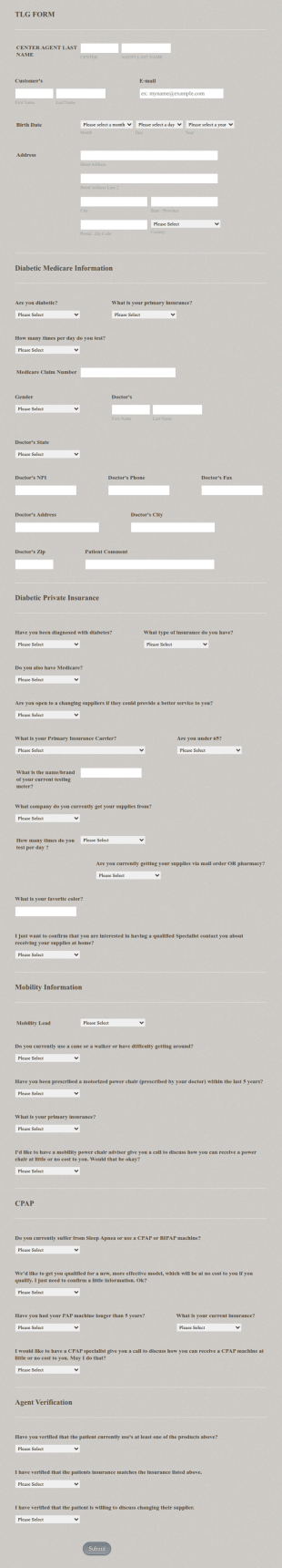 Medical Information Form Template