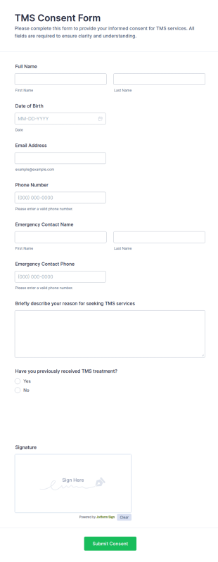 TMS Consent Form Template
