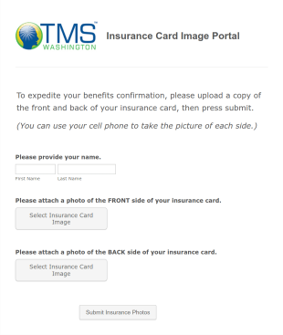 Insurance Card Image Upload Form Template