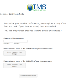 Insurance Card Image Upload Form Template