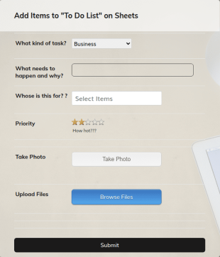 To Do List Form Template