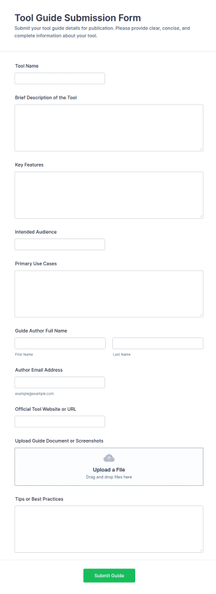 Tool Guide Submission Form Template