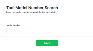 Tool Model Number Search Form Template
