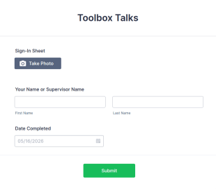 Toolbox Talks Sign In Form Template