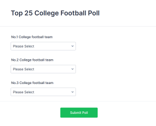 Top 25 College Football Poll Form Template