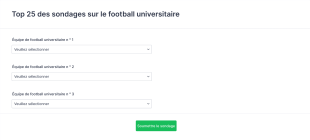 Top 25 Des Sondages Sur Le Football Universitaire