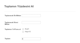 Toplamın Yüzdesini Al Form Template