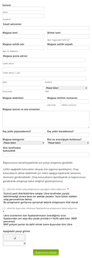 Toptan Satış Uygulaması Form Şablonu