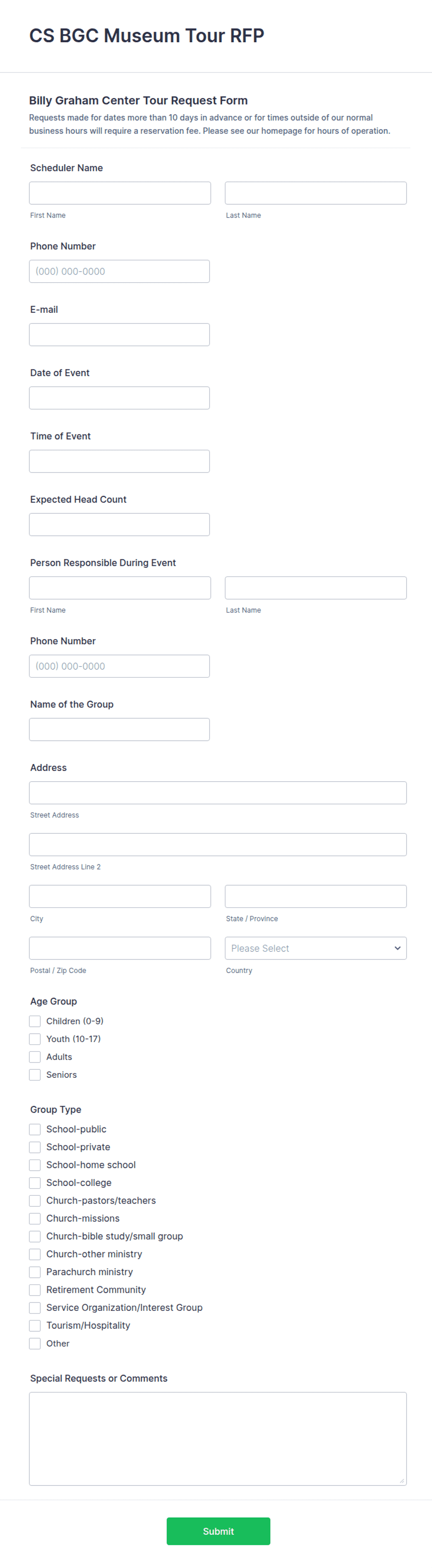 Tour Guide Form Tour Request Form Template | Jotform
