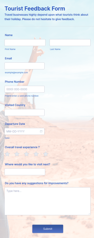 Tourist Feedback Form Template
