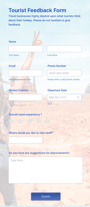 Tourist Feedback Form Template