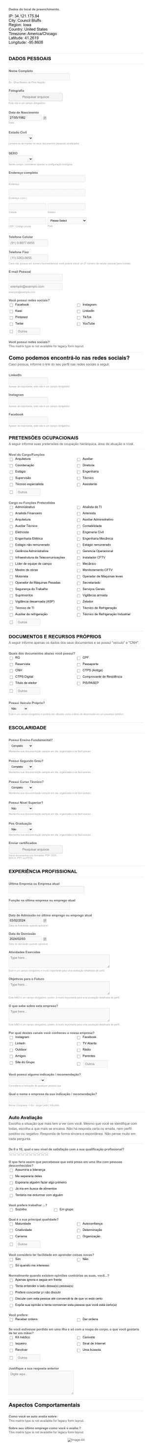Trabalhe Conosco Grupo Rosinetos Form Template