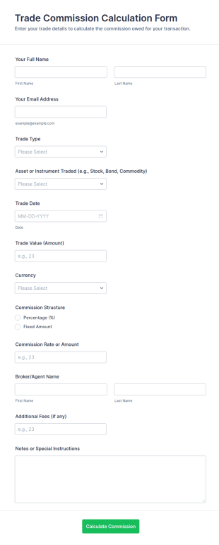 Trade Commission Calculation Form Template