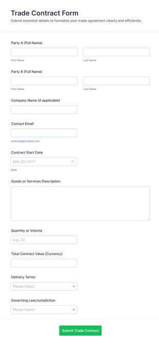 Trade Contract Form Template