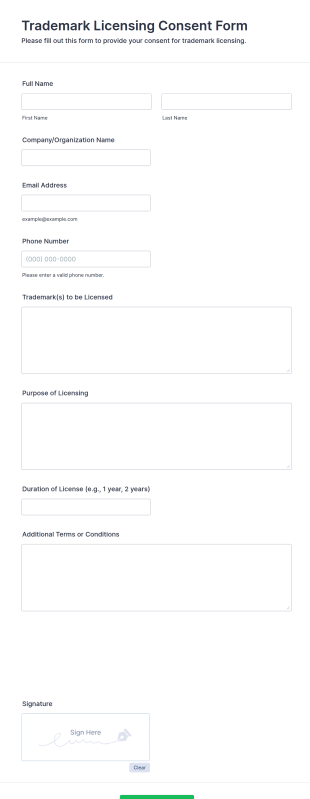 Trademark Licensing Consent Form Template